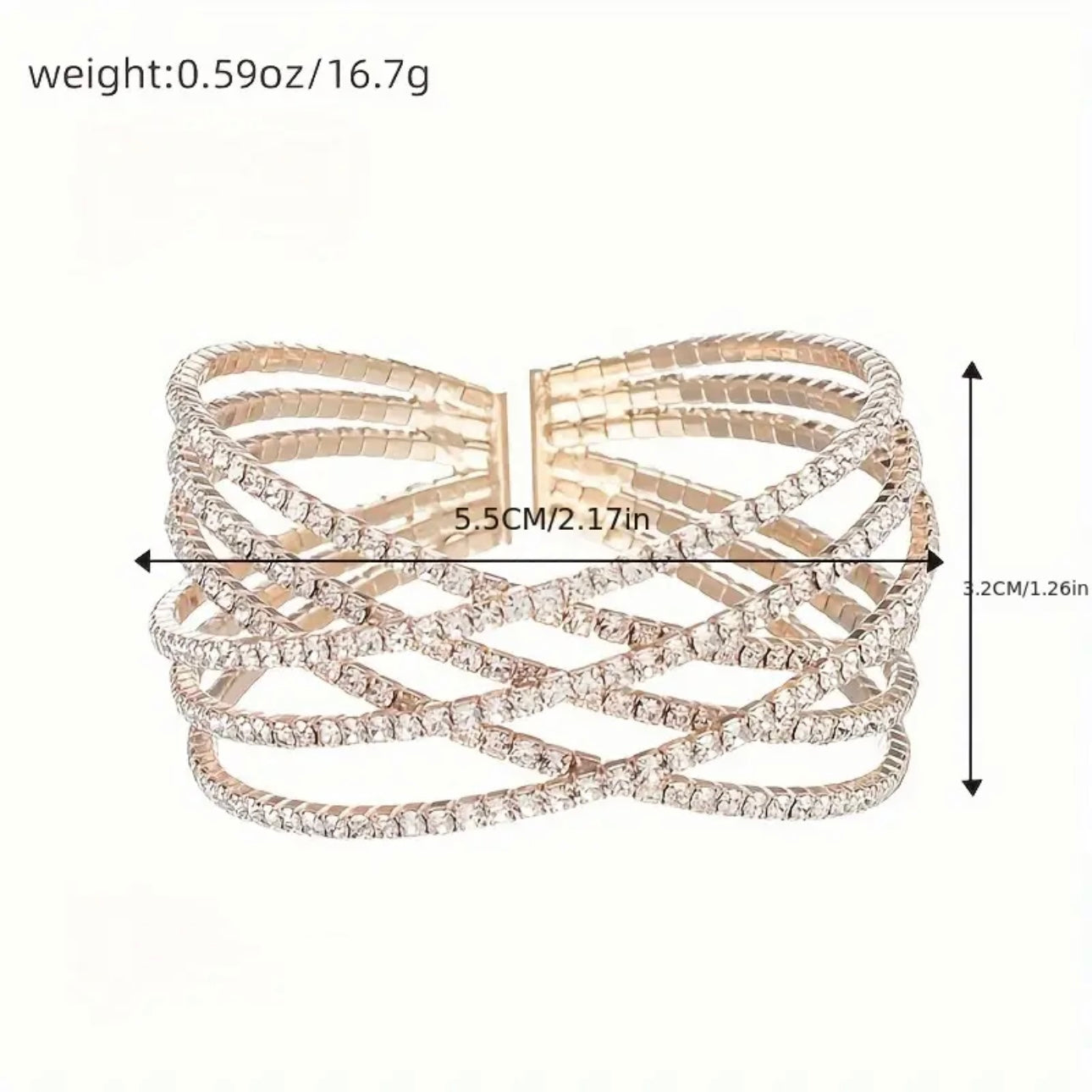 Criss Cross Gold Cuff Bracelet