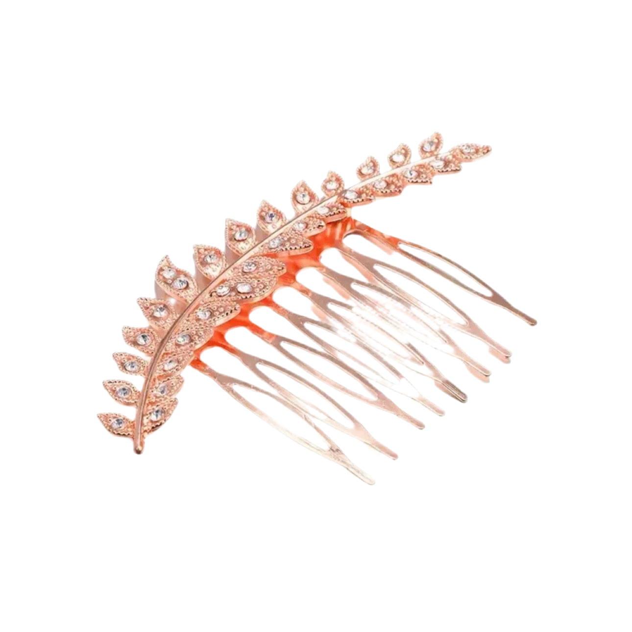 Rose Gold Rhinestone Hair Comb