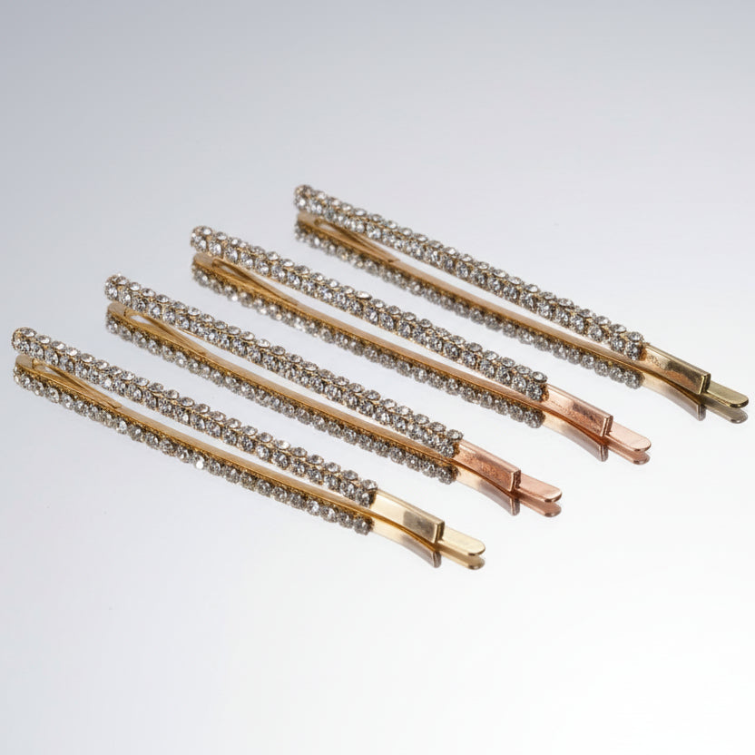 Minimalist Rhinestone Gold Hair Pins