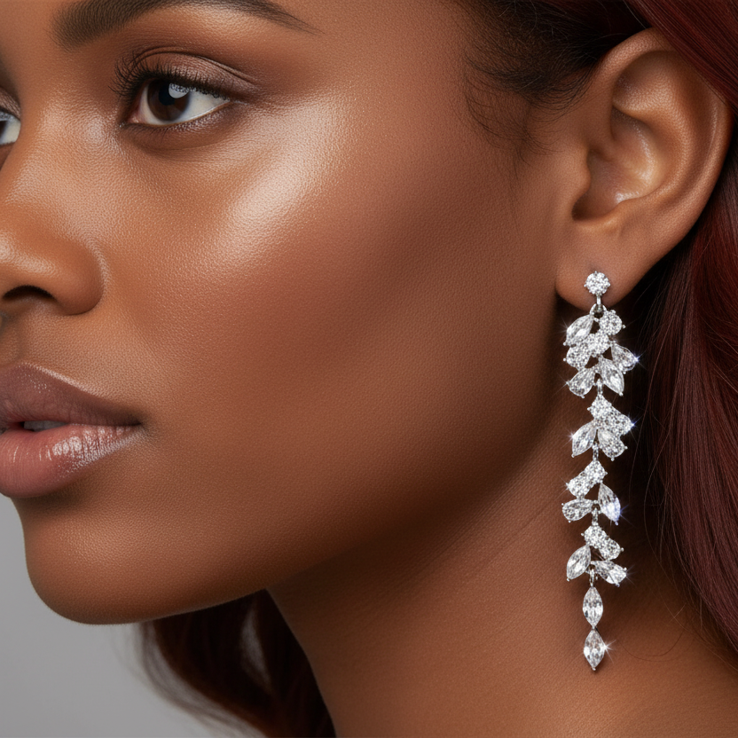 Crystal Leaves Earrings