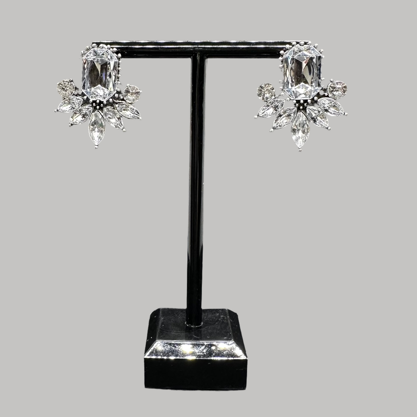 Art Deco Clear Earrings