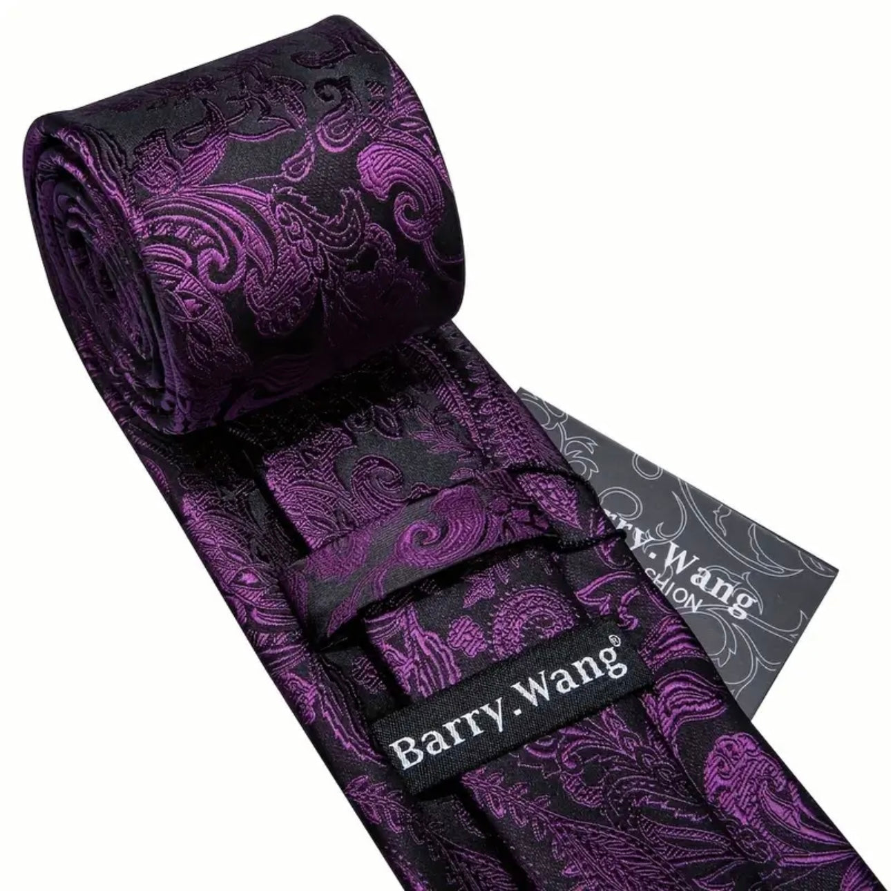 Purple Paisley Necktie Set