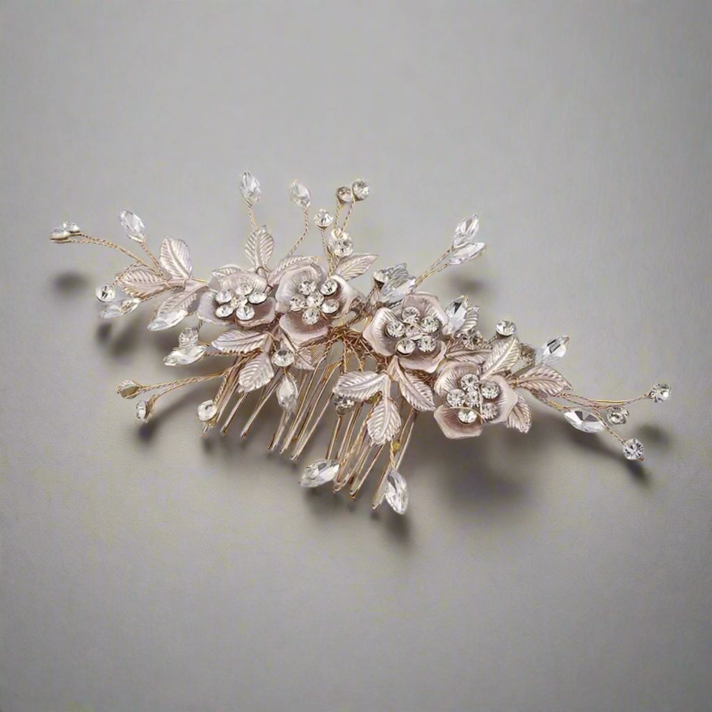 Bridal Hair Comb Golden
