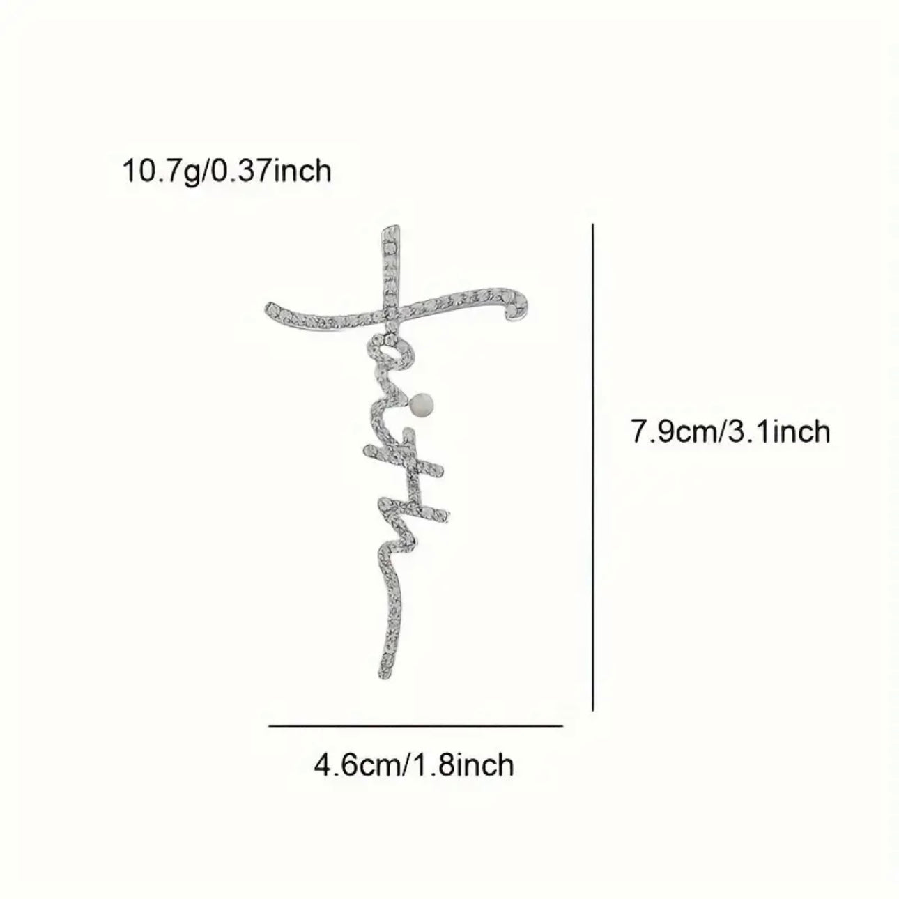 Faith Silver Rhinestone Brooch