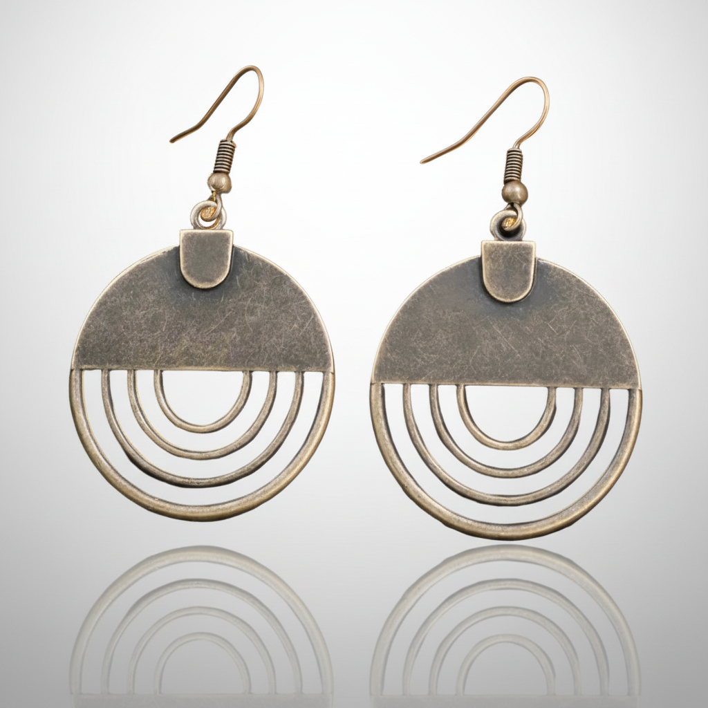 Bronze Geometric Boho Earrings