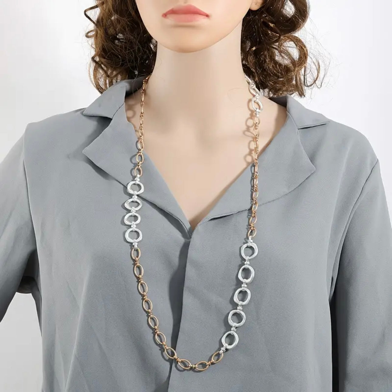 Vintage Dual Tone Links Necklace