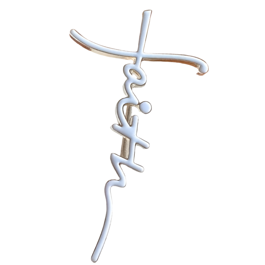 Faith White Brooch