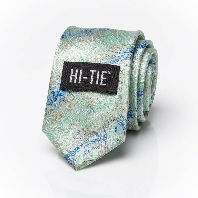 Green Mint Blue Necktie Set