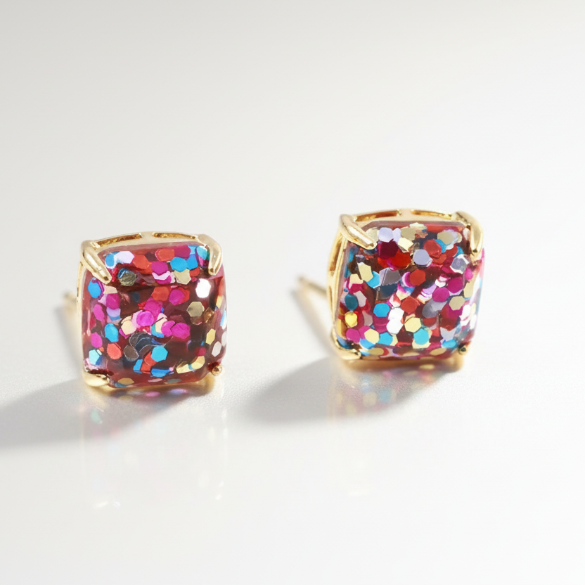 Glitter Confetti Stud Earrings