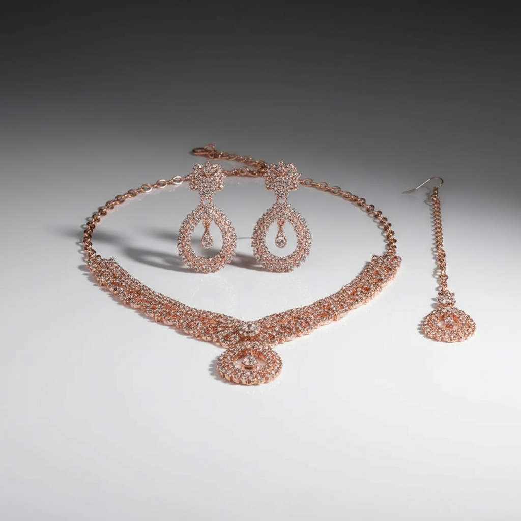 Rose Gold Pendant Jewelry Set