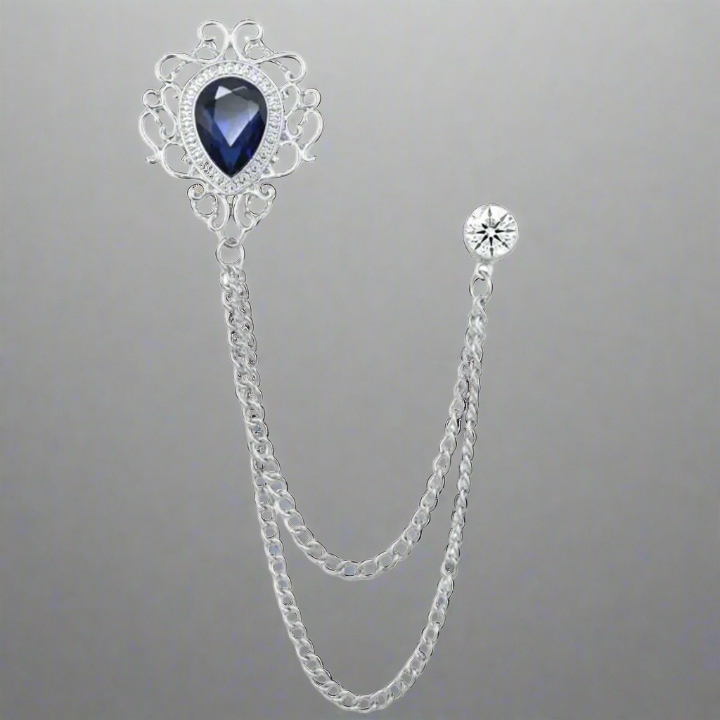 Medallion Crest Lapel Pin/Chain