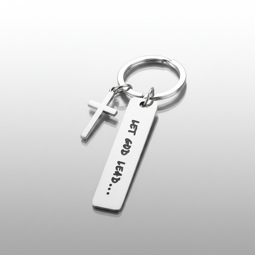 Let God Lead Cross Keychain