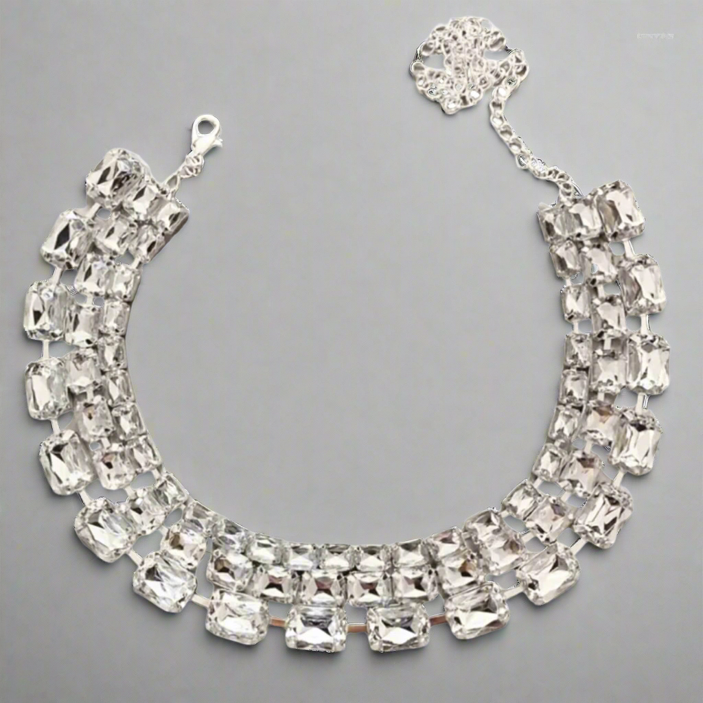 Rhinestone Glam Choker Necklace