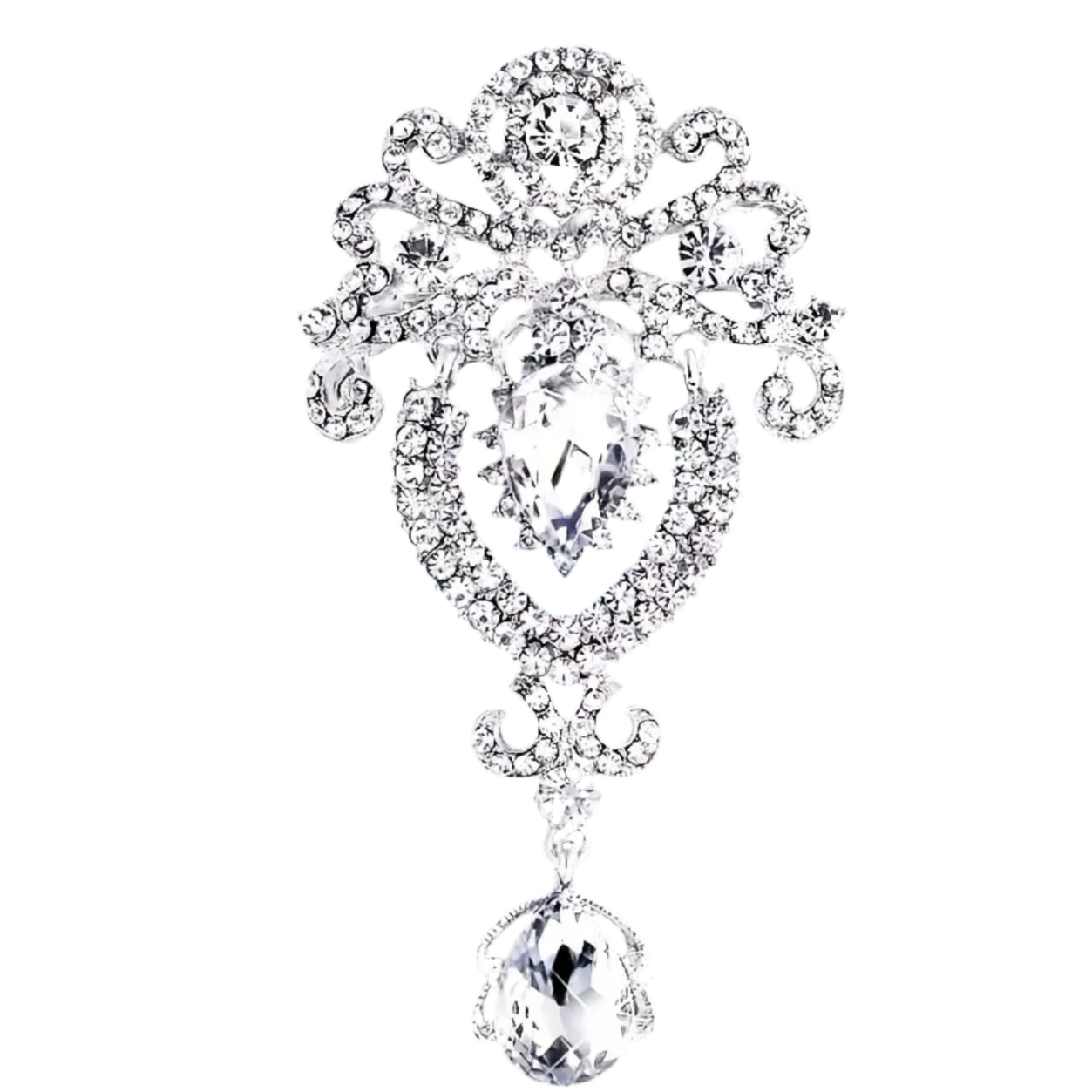 Vintage Royalty Brooch Pin Clear