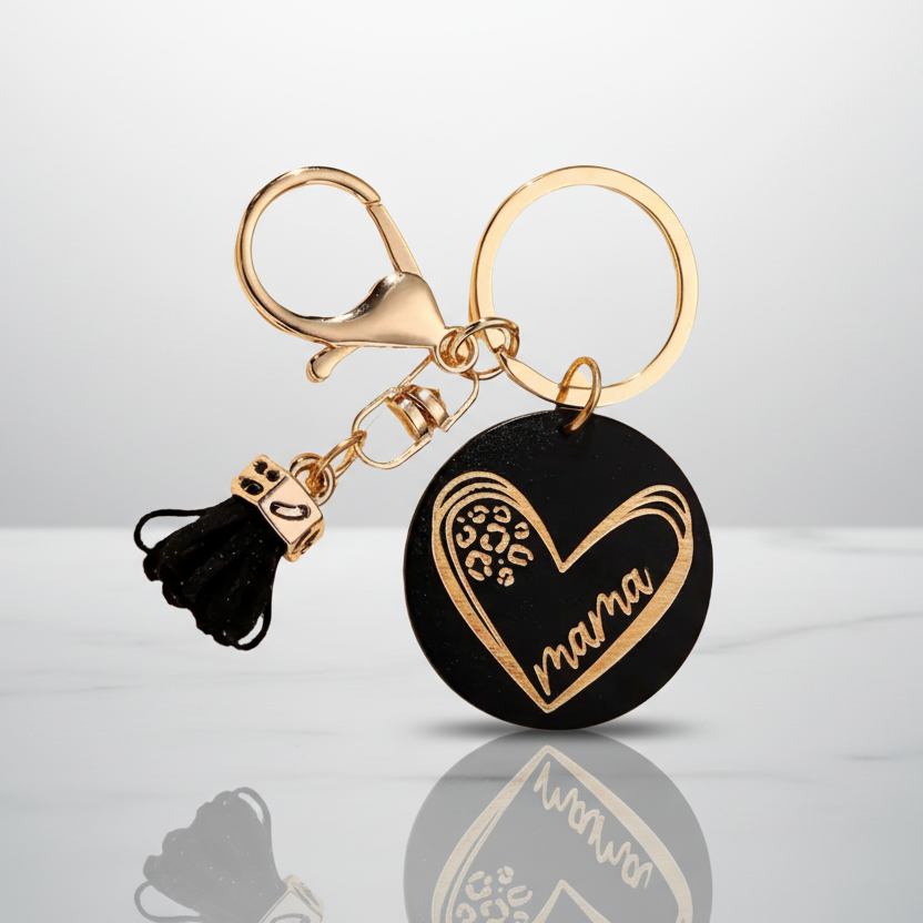Mama Tassel Black Keychain/Purse Charm