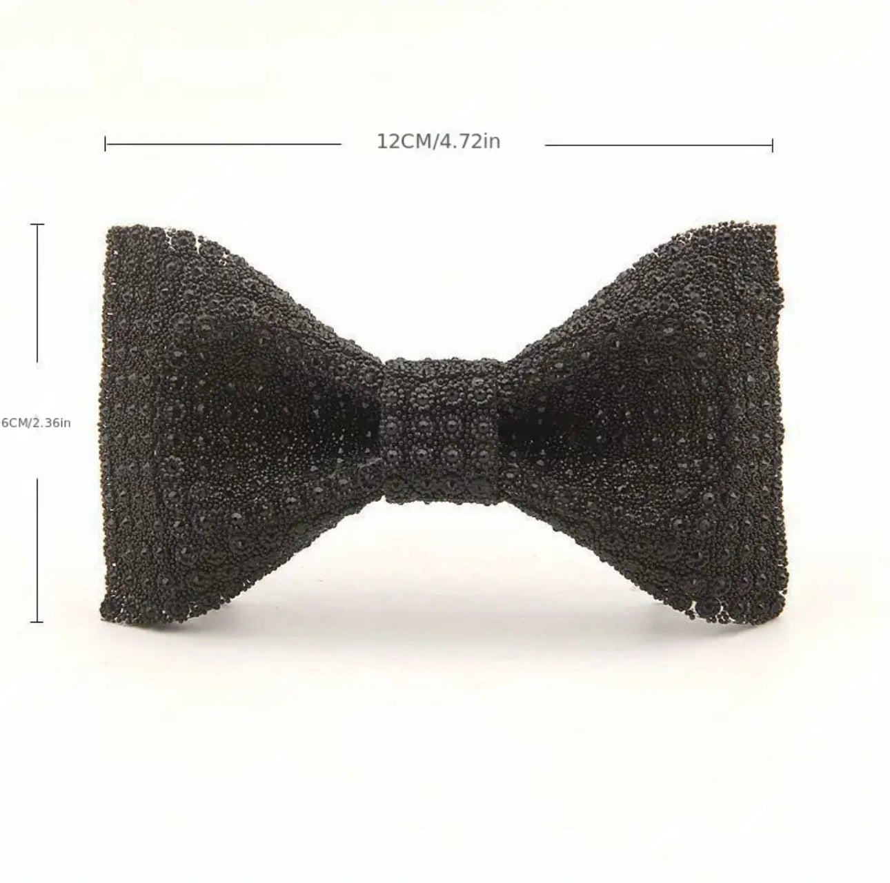 Black Beaded Bow Tie