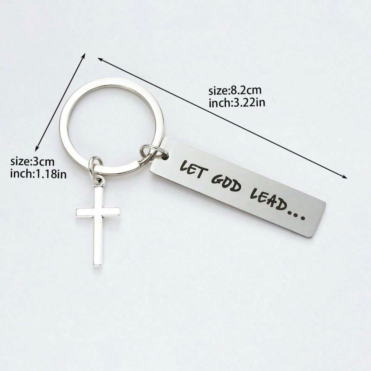 Let God Lead Cross Keychain