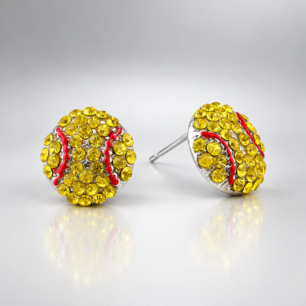Sports Rhinestone Stud Earrings