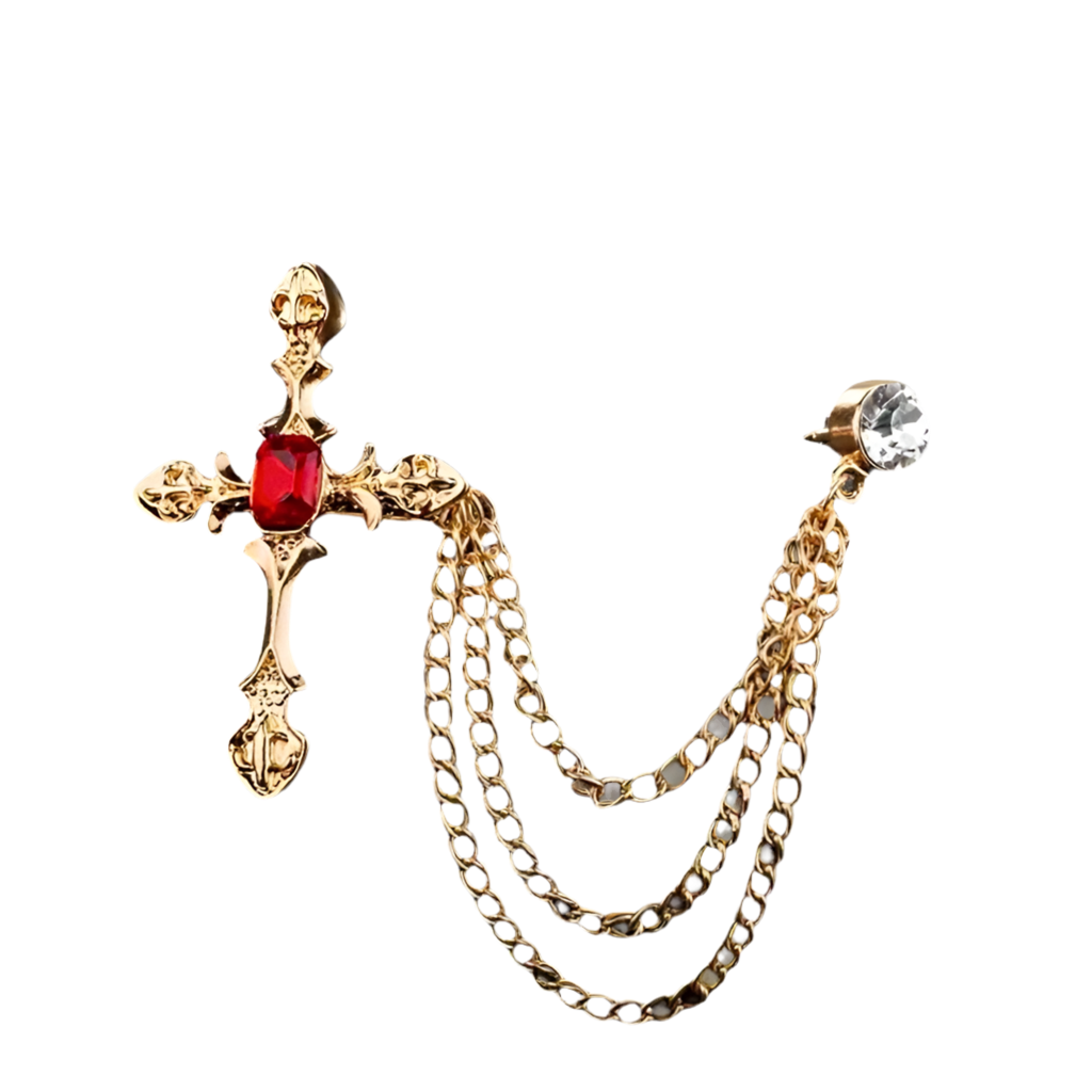 Cross & Chains Lapel Pin
