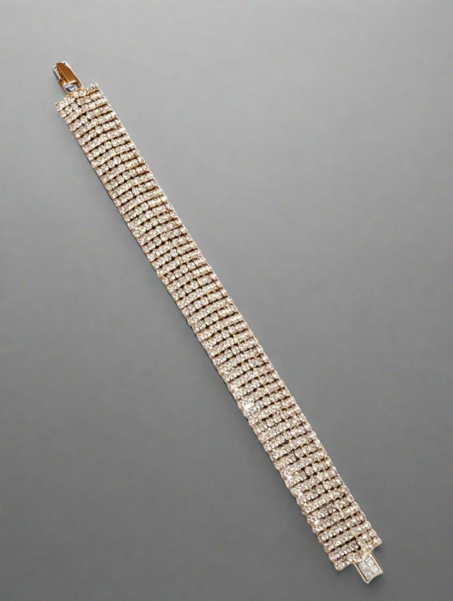 Clear Rhinestone Gold Bracelet