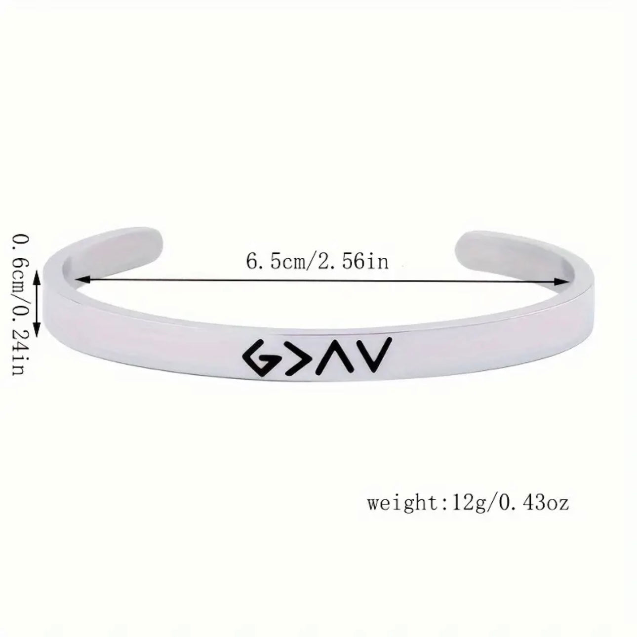 God Is Greater Cuff Bracelet