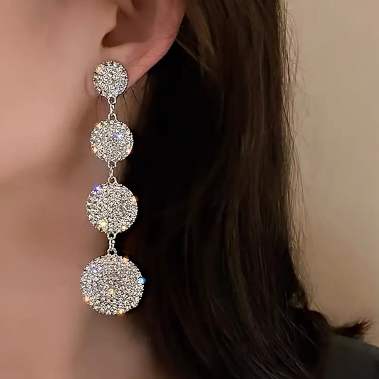 Shimmering Circles Dangle Earrings