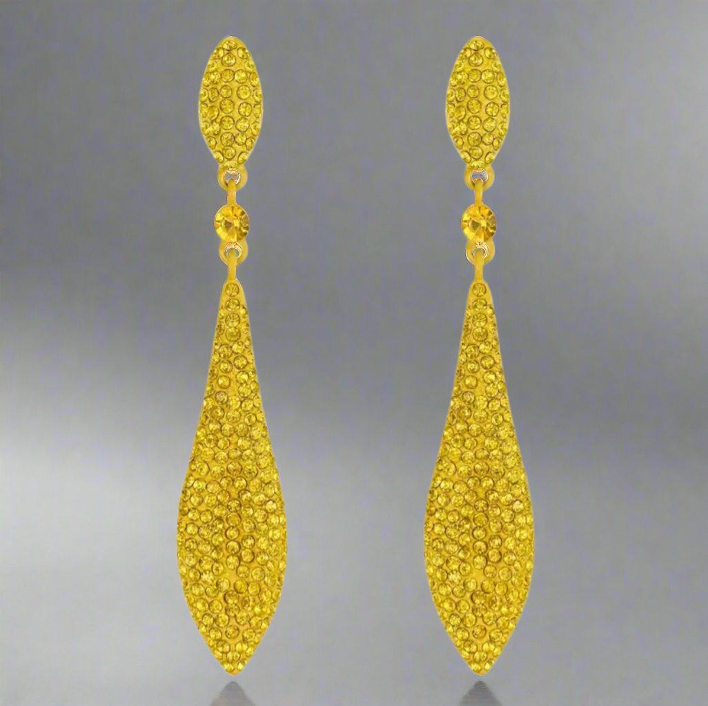 Modern Slim Yellow Drop Earrings