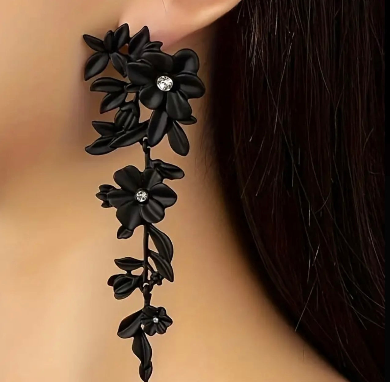 Floral Rose Red Pink Earrings