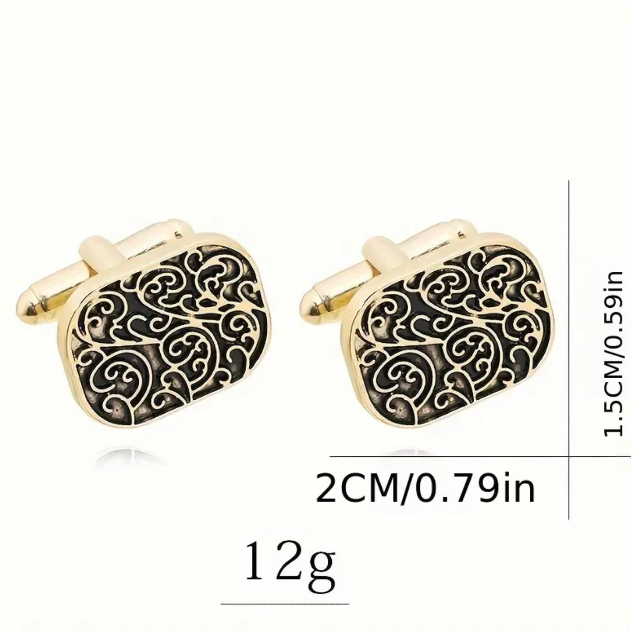 Scroll Design Gold Cufflinks
