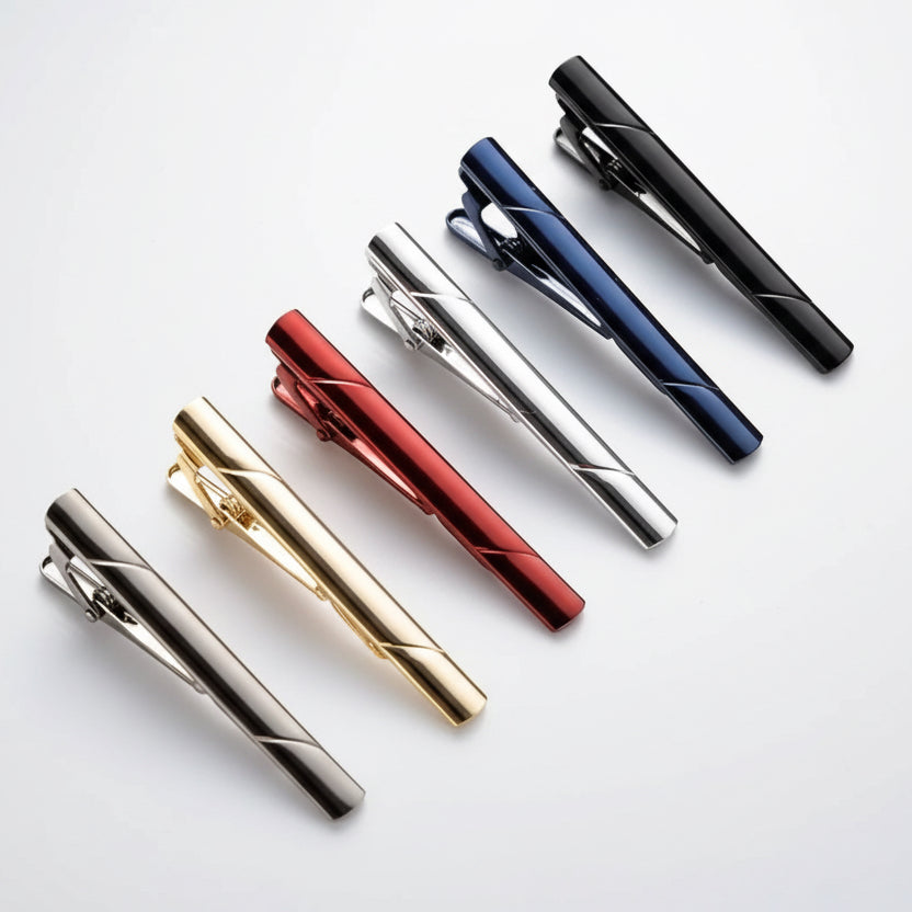 Metallic Tie Clip Red