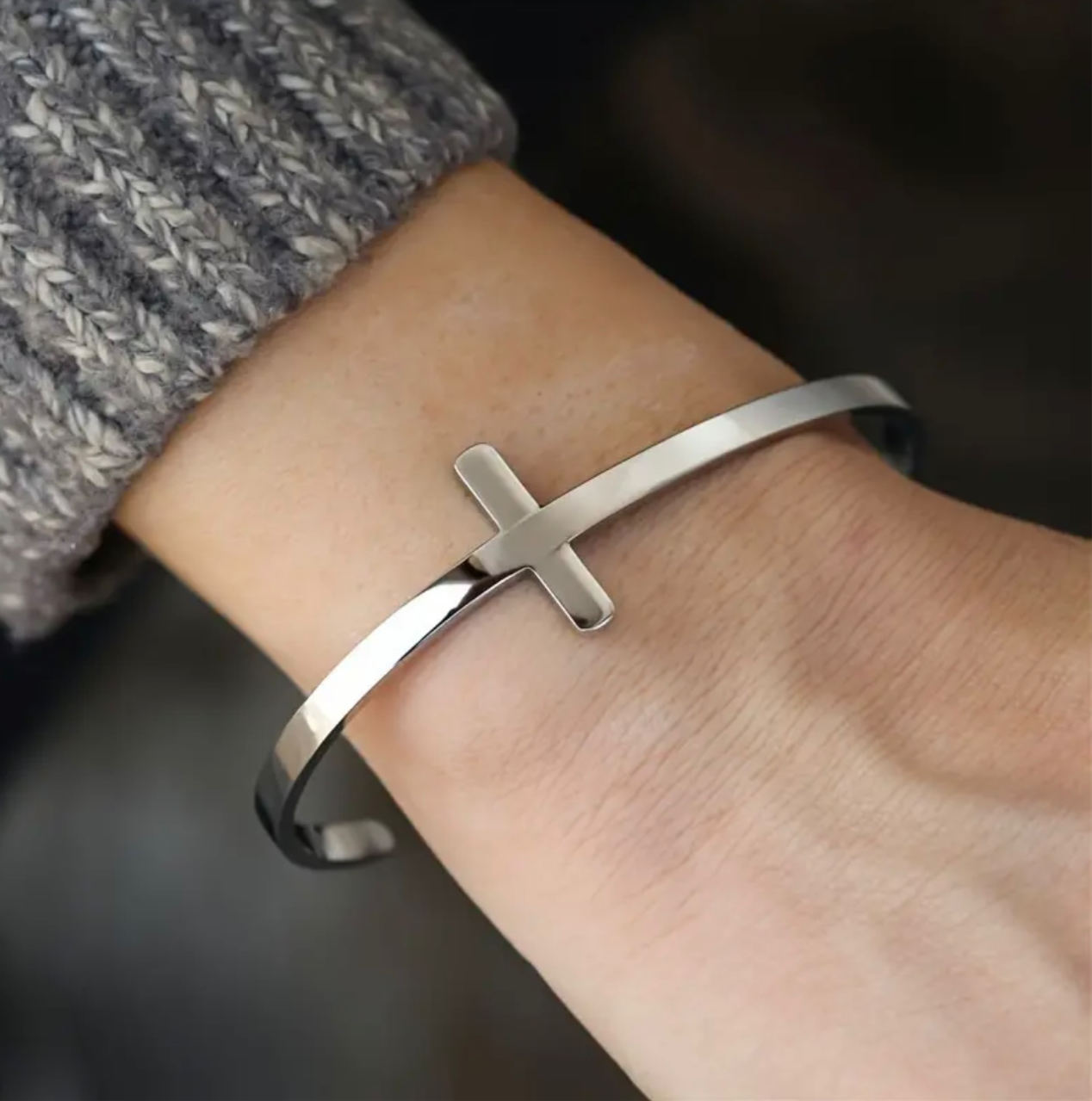 Cross Minimalist Cuff Bracelet