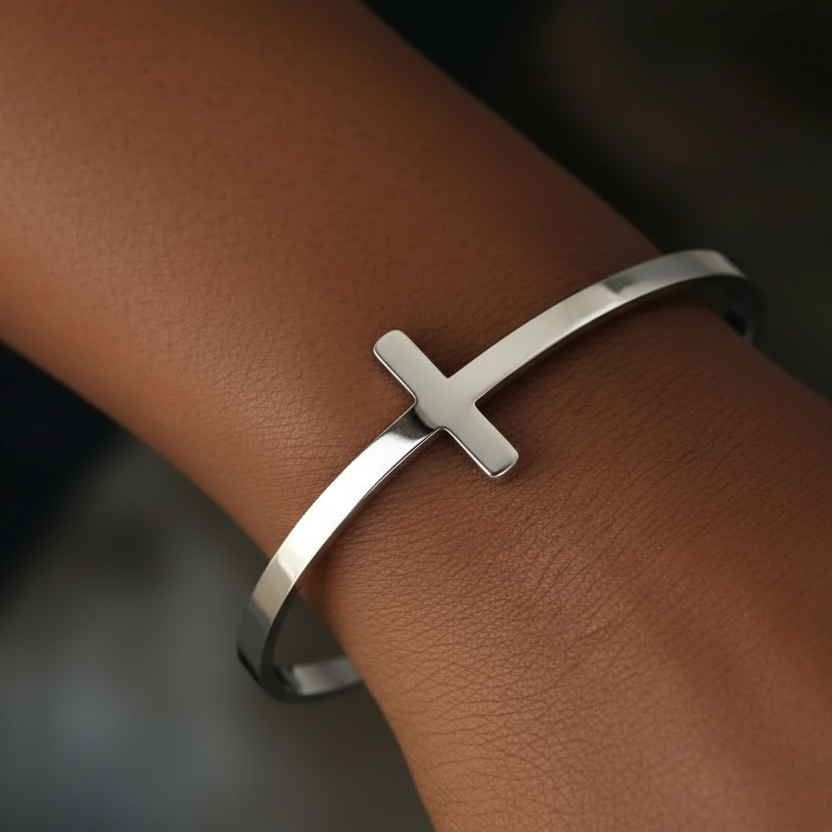 Cross Minimalist Cuff Bracelet