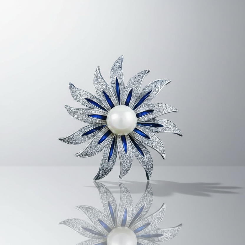 Pearl Blue & Pave Pin