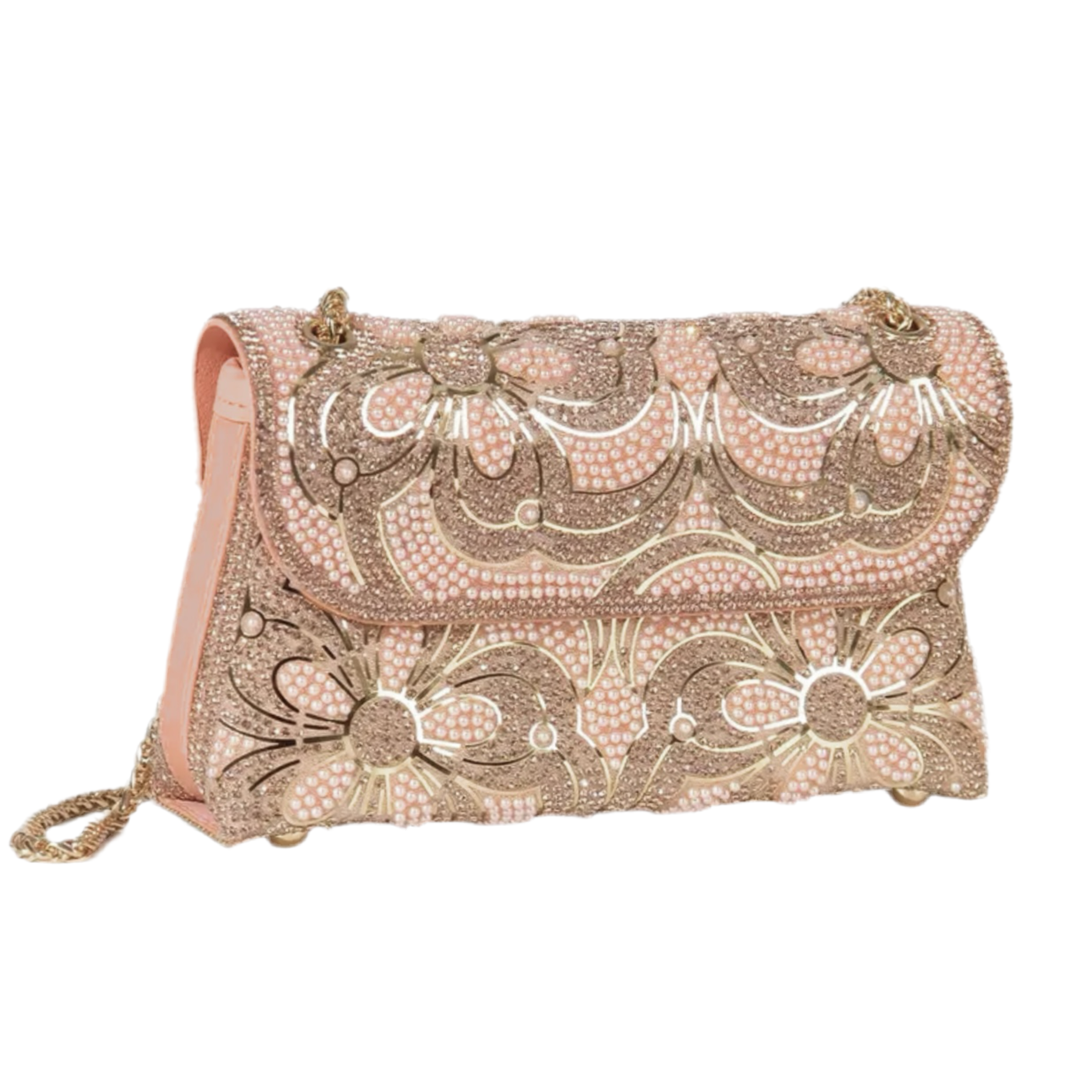 Blush Pearl & Rhinestone Evening Bag