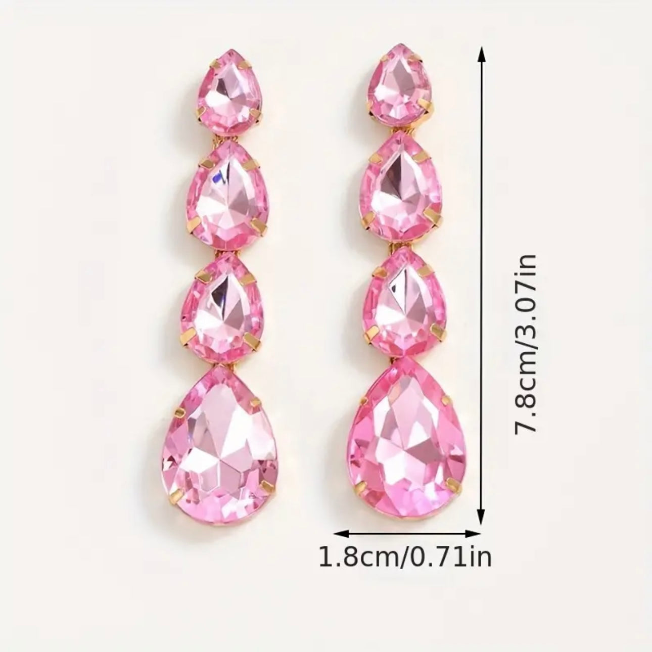 Pink Water Drop Earrings