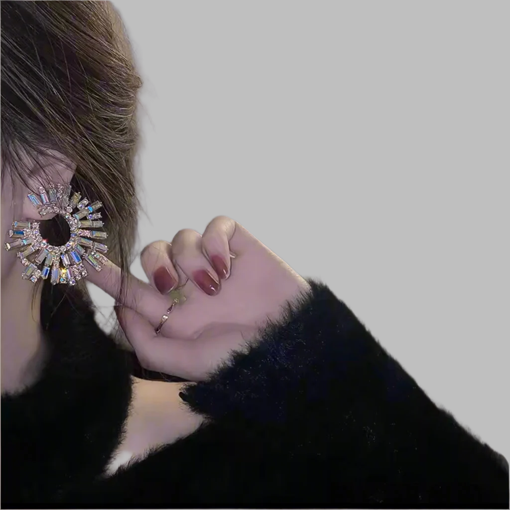 Bold Iridescent Gold Geometric Earrings