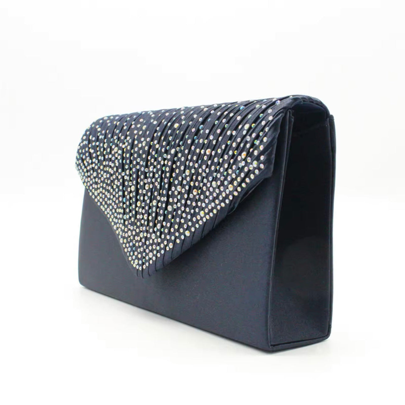 Navy Rhinestones Clutch Evening Bag