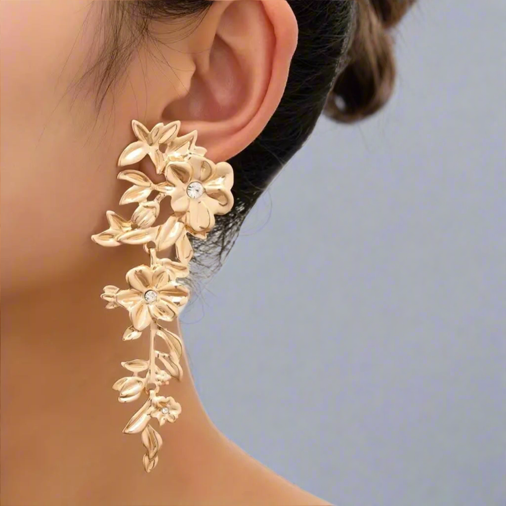 Floral Gold Earrings