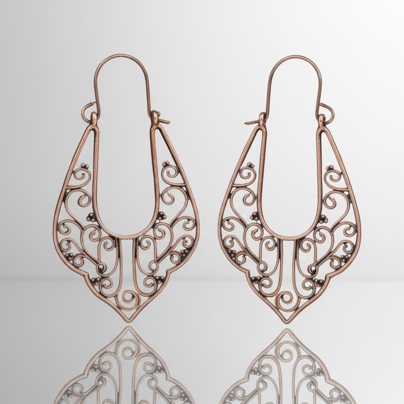 Retro Bronze Tone Earrings