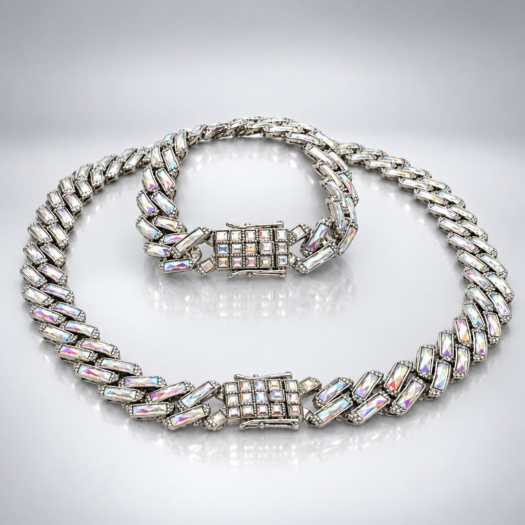 Iridescent Cuban Chain Bracelet