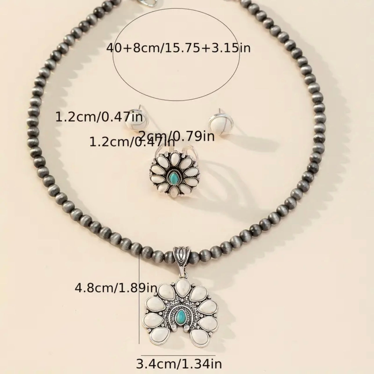 White Blue Turquoise Petite Squash Blossum Set