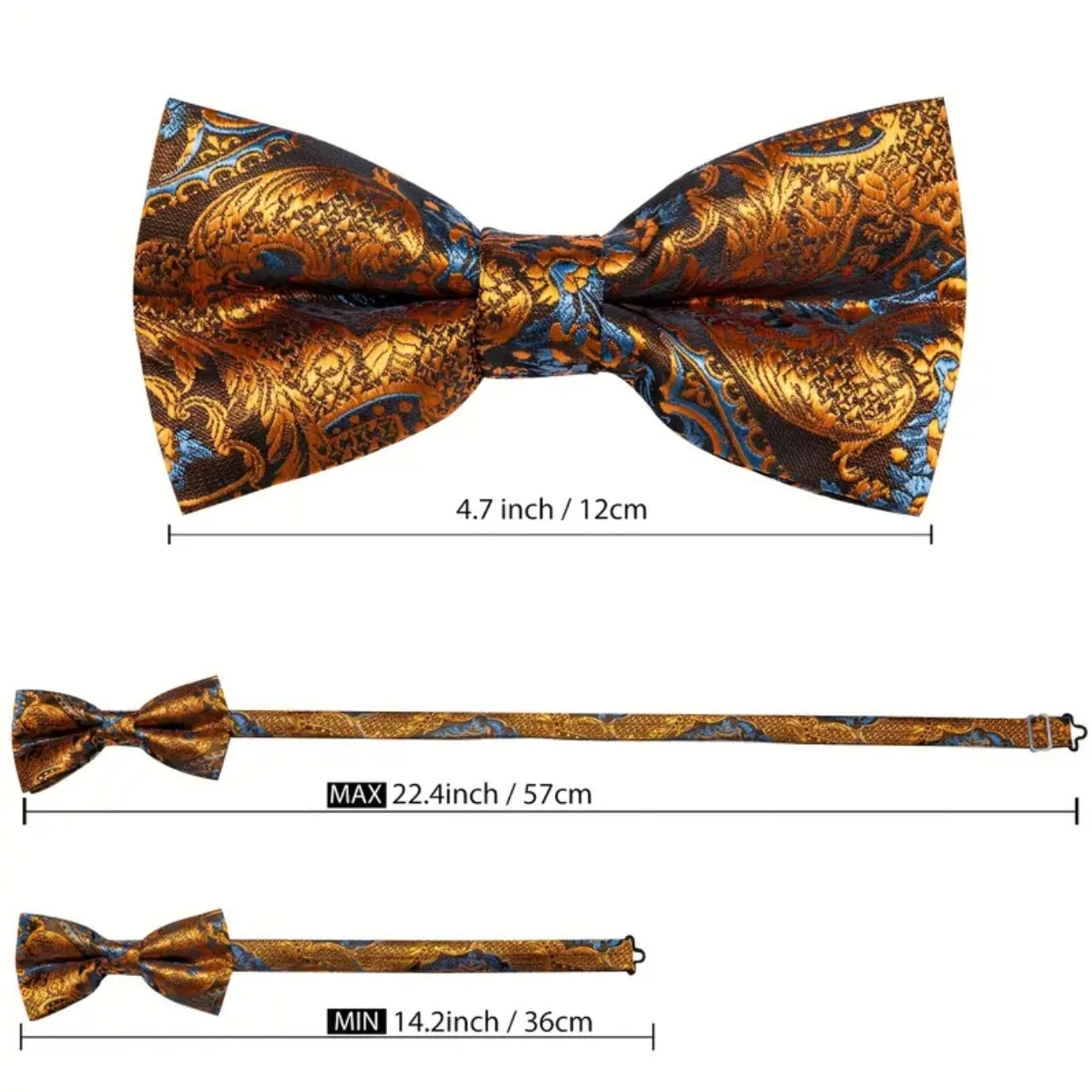 Black Scroll Bowtie Set