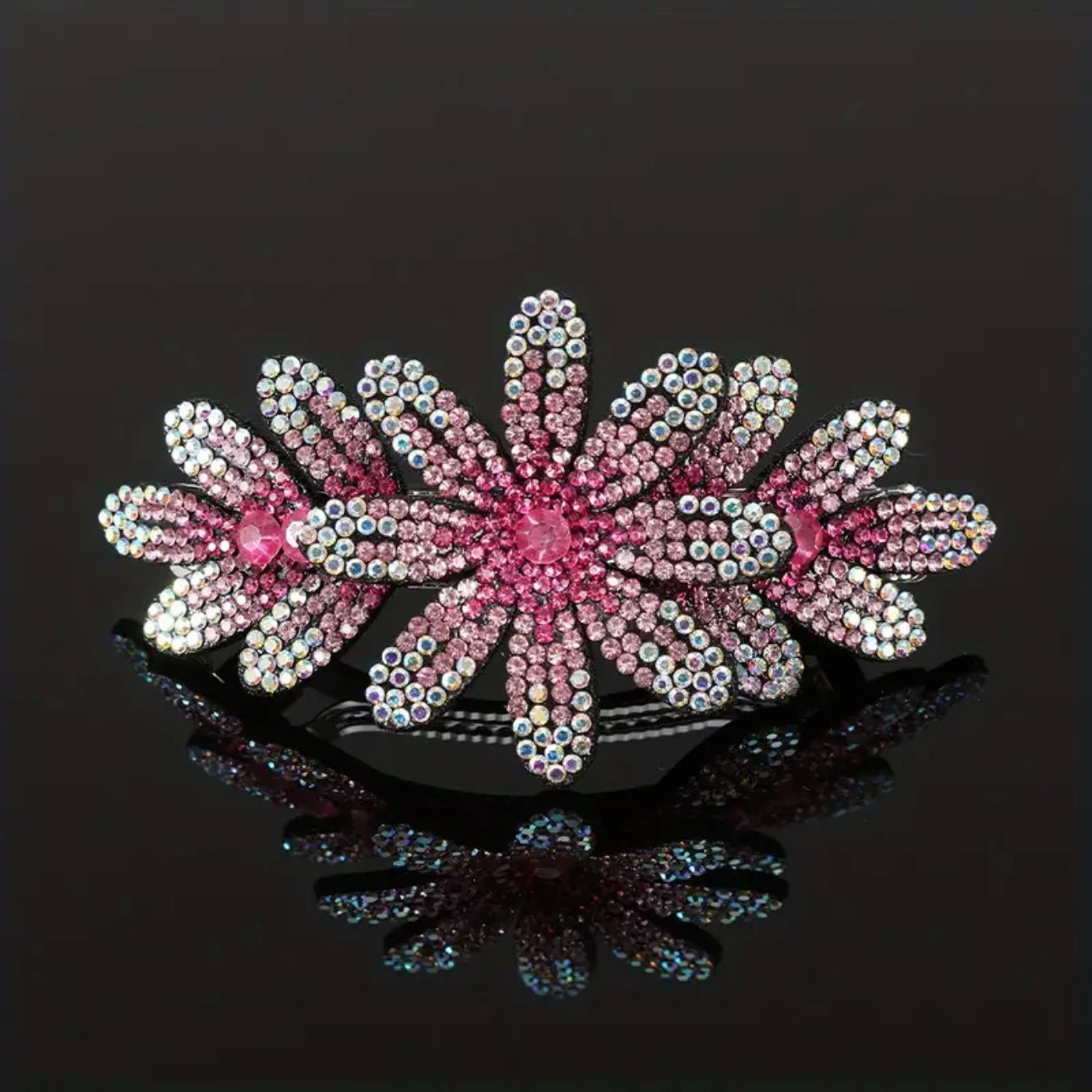 Flower Hair Barrette in Rose Red