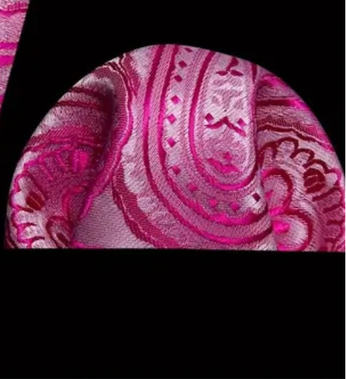 Pink Paisley Floral X-Long Necktie Set
