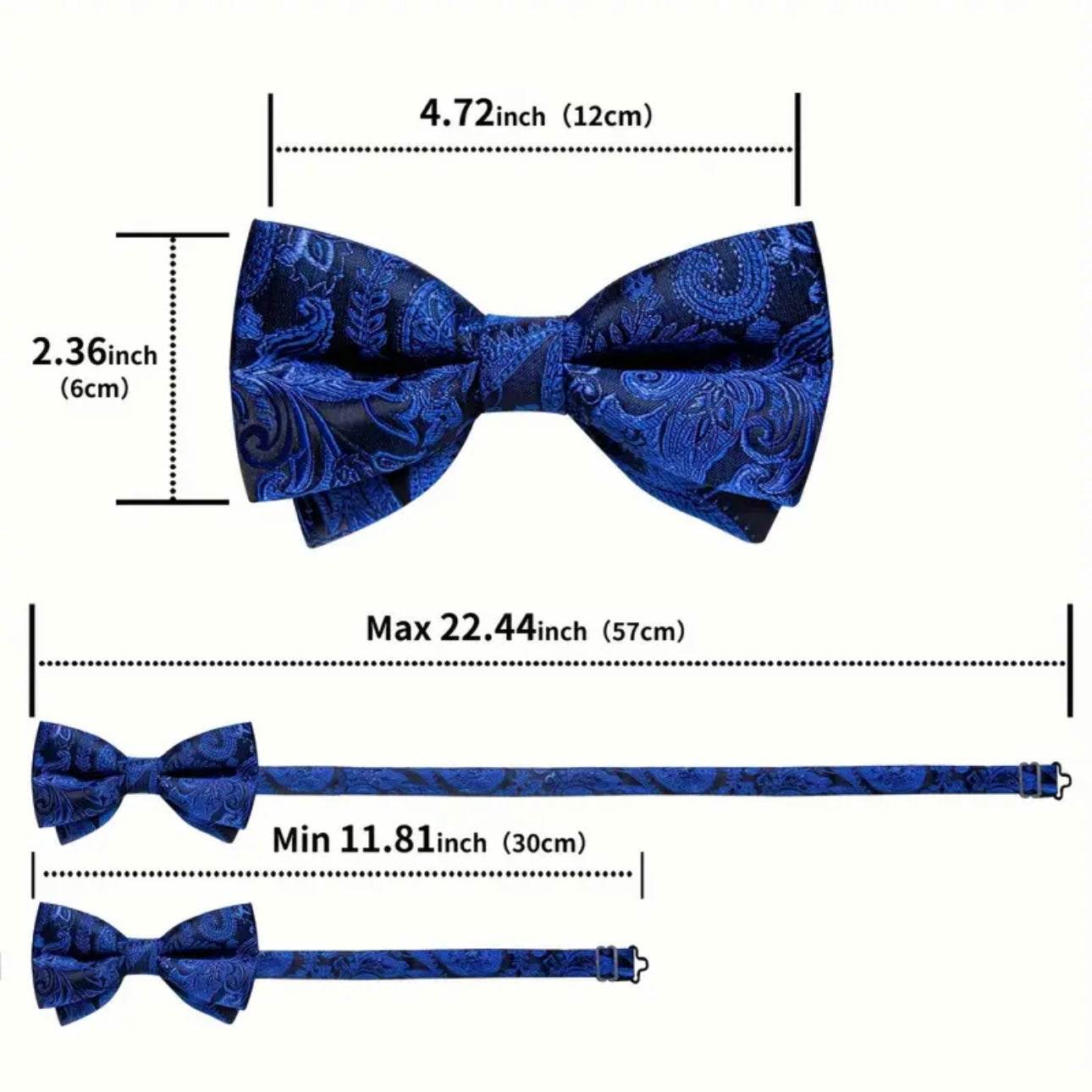 Black Silver Bowtie Set