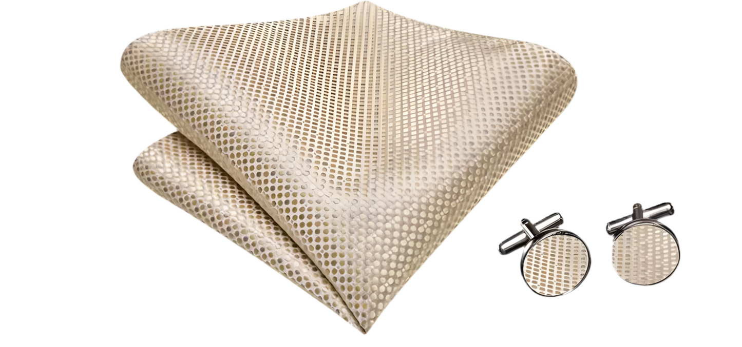 Ivory Gold Paisley Bowtie Set