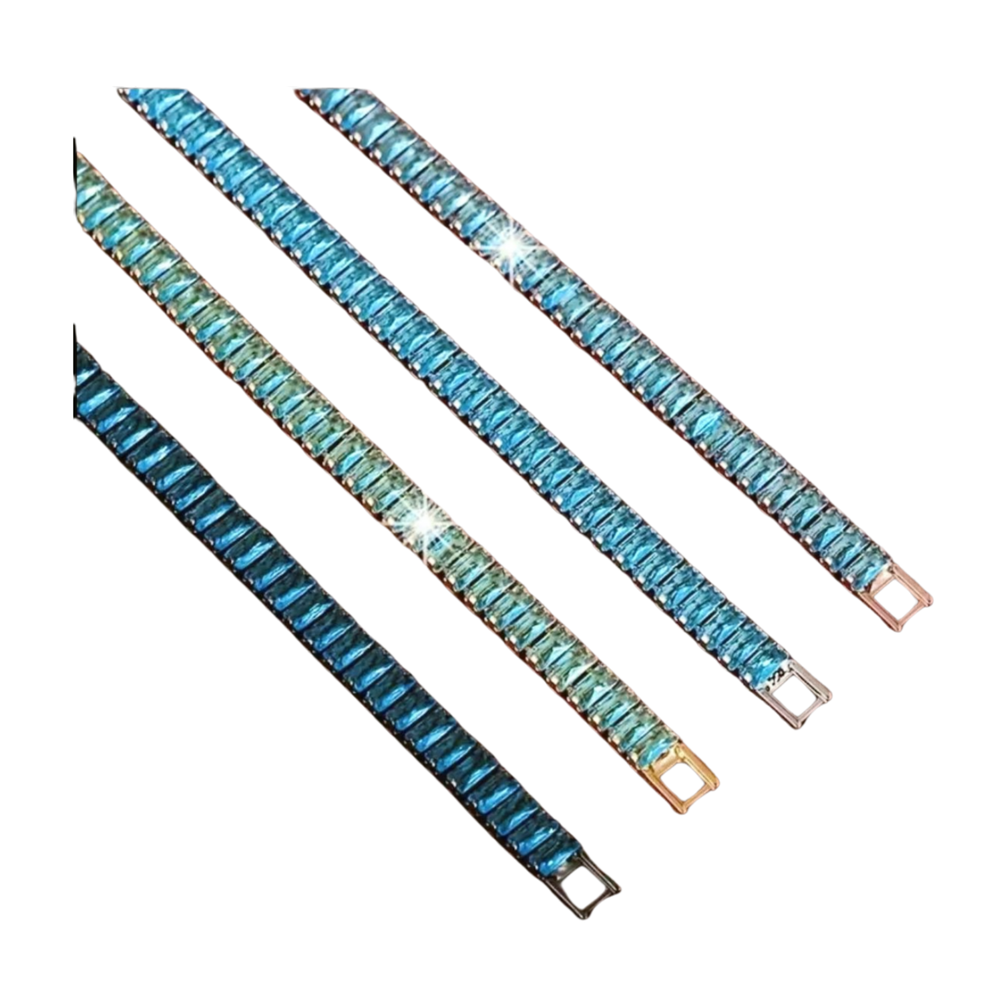 Blue Zircon Gun Metal Tennis Bracelet