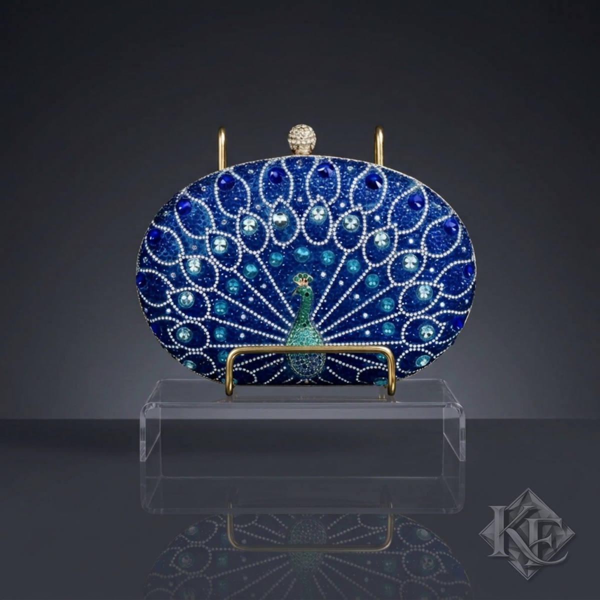 Peacock Rhinestone Evening Bag