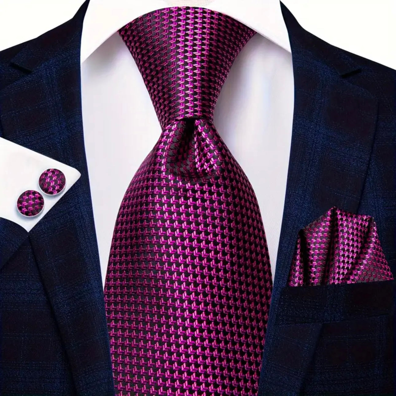 Pink Purple Necktie Set