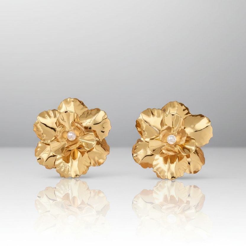 Gold Floral Earrings
